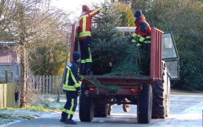 Feuerwehr sammelt Weihnachtsbäume ein